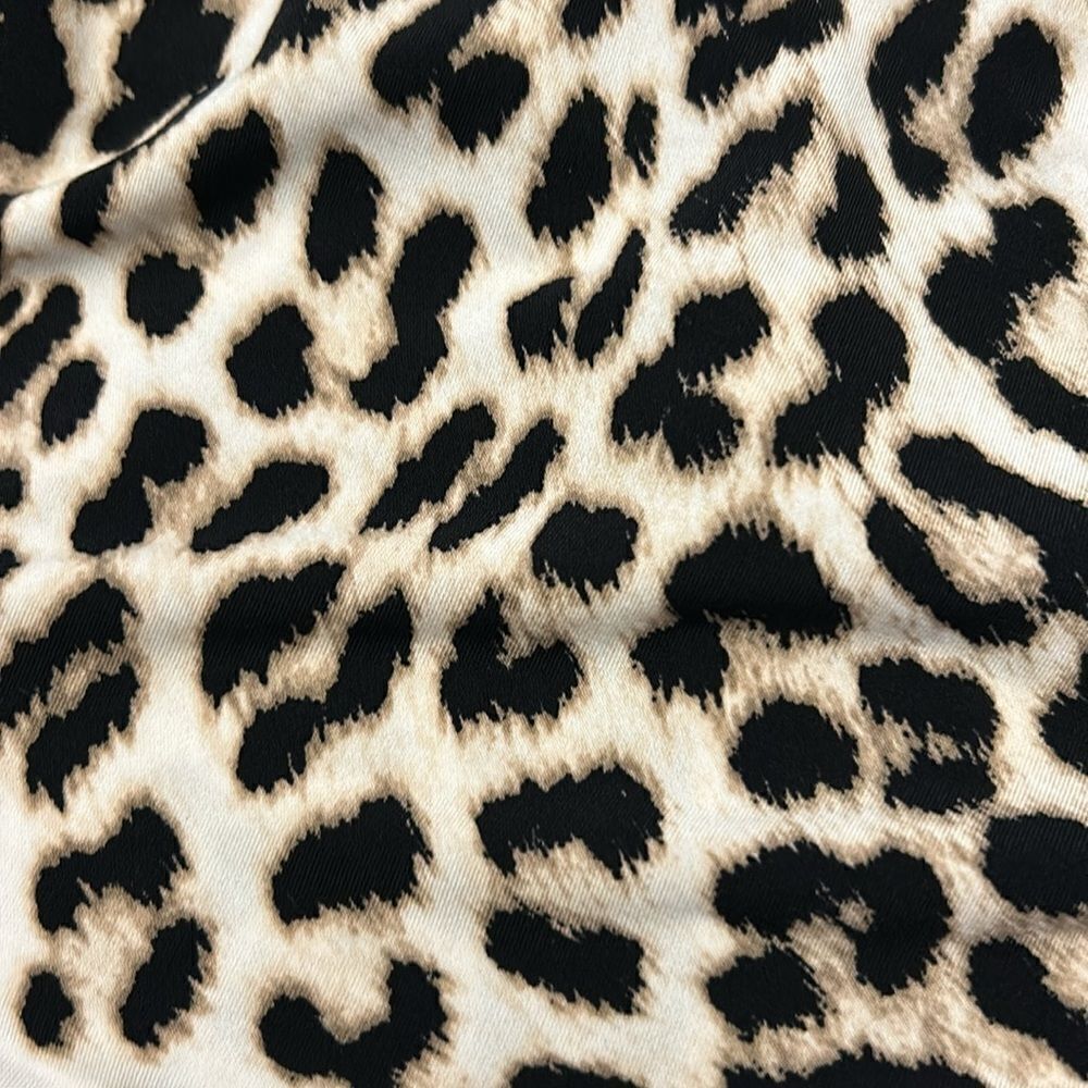 Vince Camuto animal print long black sheer sleeve blouse Size L EUC - Picture 11 of 11